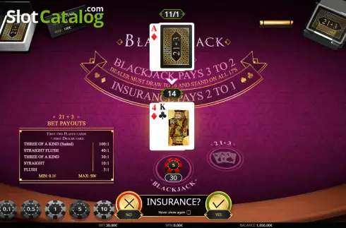 Οθόνη8. Blackjack 21+3 (iSoftBet) Κουλοχέρης