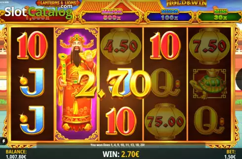 Οθόνη5. Lanterns & Lions: Hold & Win Κουλοχέρης