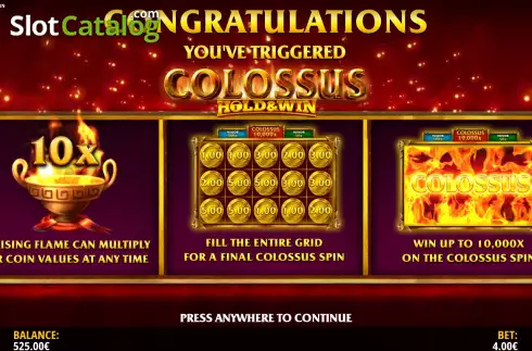 Οθόνη7. Colossus: Hold & Win Κουλοχέρης 