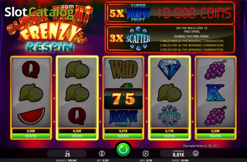 Οθόνη3. Super Fruit Frenzy Respin Κουλοχέρης