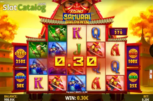 Οθόνη4. Rising Samurai: Hold and Win Κουλοχέρης