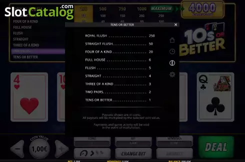 Οθόνη9. Tens or Better (iSoftBet) Κουλοχέρης