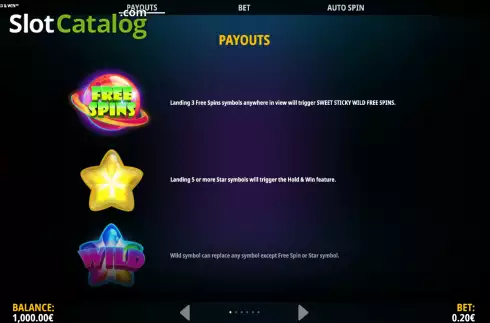 Οθόνη9. Stars n’ Sweets Hold and Win Κουλοχέρης