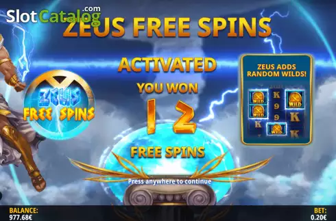 Οθόνη6. Olympus Zeus Megaways Κουλοχέρης
