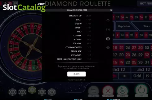 Οθόνη9. Diamond Roulette (iSoftBet) Κουλοχέρης