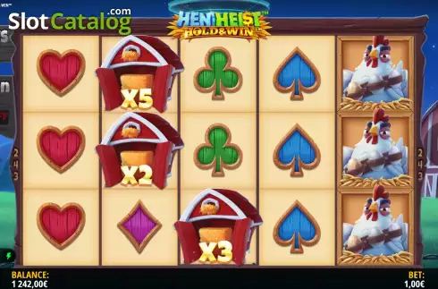 Οθόνη5. Hen Heist Hold & Win Κουλοχέρης