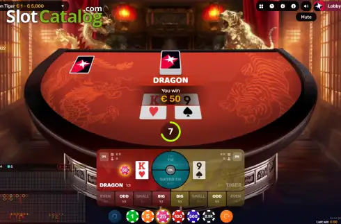 Οθόνη3. Virtual DRAGON TIGER Κουλοχέρης 