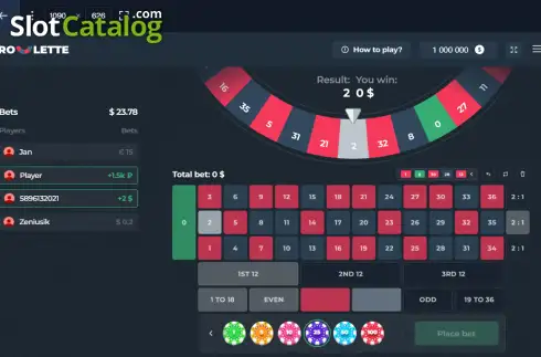 Οθόνη3. Roulette (InOut Games) Κουλοχέρης