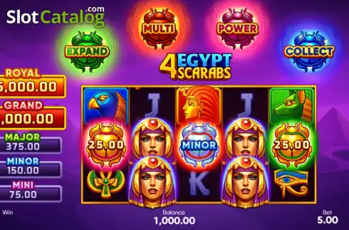 Οθόνη2. 4 Egypt Scarabs: Hold and Win Κουλοχέρης