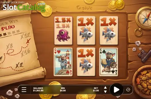 Οθόνη3. Cat Fisher Deck Duel Κουλοχέρης 