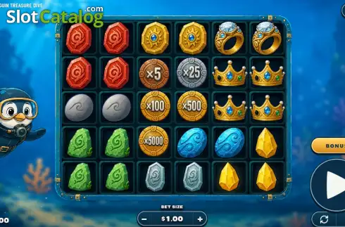 Οθόνη2. Penguin Treasure Dive Κουλοχέρης