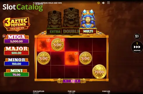 Οθόνη3. 3 Aztec Totems Κουλοχέρης