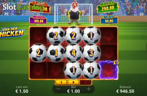 Οθόνη3. Van Der Chicken: Hold and Win Κουλοχέρης 