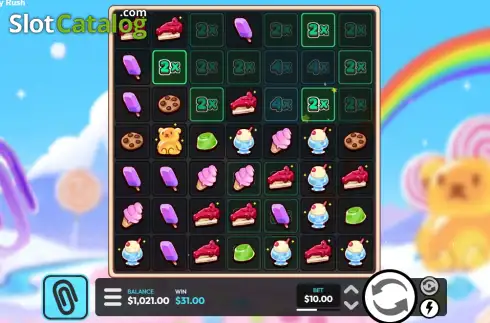 Οθόνη3. Candy Rush (Paperclip Gaming) Κουλοχέρης 