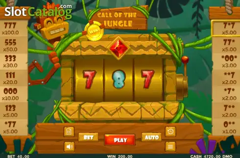 Οθόνη3. Call of The Jungle Κουλοχέρης
