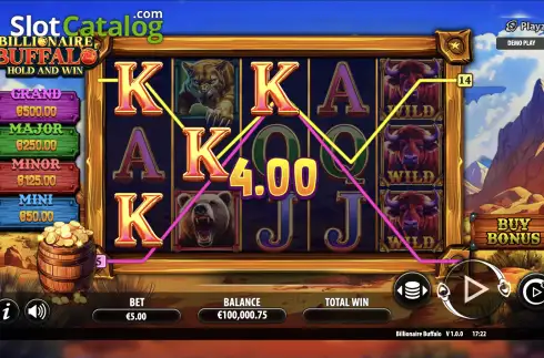 Οθόνη3. Billionaire Buffalo Hold and Win Κουλοχέρης