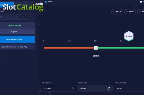 Οθόνη3. Dice (Rainbet Originals) Κουλοχέρης