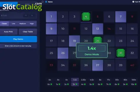 Οθόνη3. Keno (Rainbet Originals) Κουλοχέρης