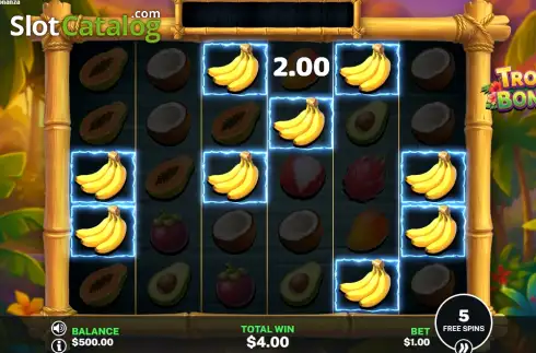 Οθόνη3. Tropical Bonanza (Sidequest Studios) Κουλοχέρης