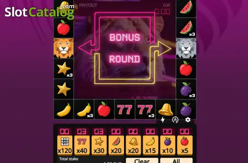Οθόνη2. Lion Zama Fruits Bonus Spins Κουλοχέρης