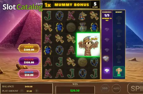 Οθόνη3. Pharaoh Mummy More Spooky Κουλοχέρης