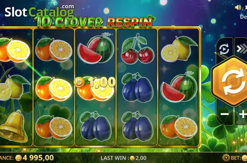 Οθόνη3. 10 Clover Respin Κουλοχέρης