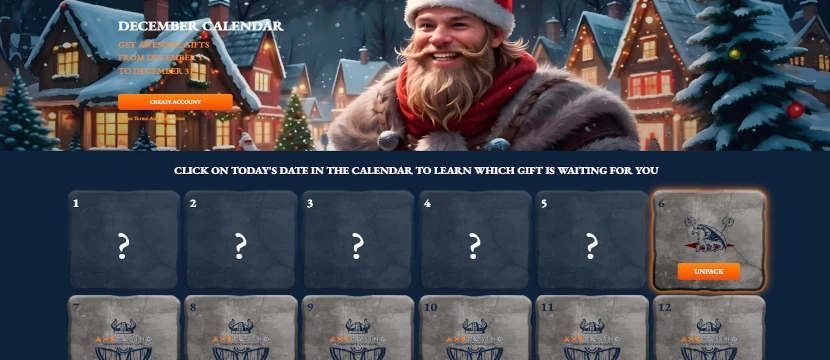 Χριστουγεννιάτικο ημερολόγιο Axe Casino Axe Casino Christmas Calendar