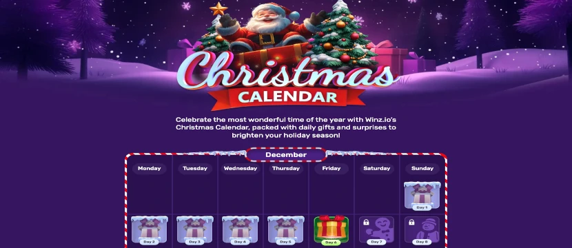Χριστουγεννιάτικο ημερολόγιο Winz Casino Winz Casino christmas Calendar