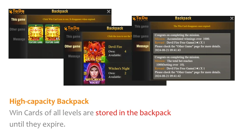 Win Cards Backpack Win Cards Backpack